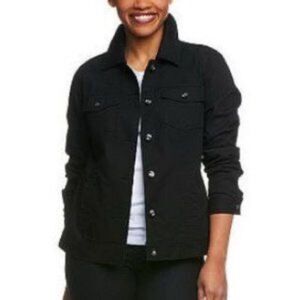 Denim Co Stretch Twill Jean Jacket Bling Buttons